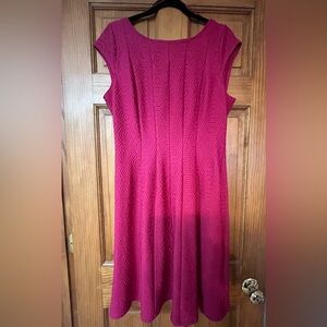 Elle Pink Textured Women's Dress, L